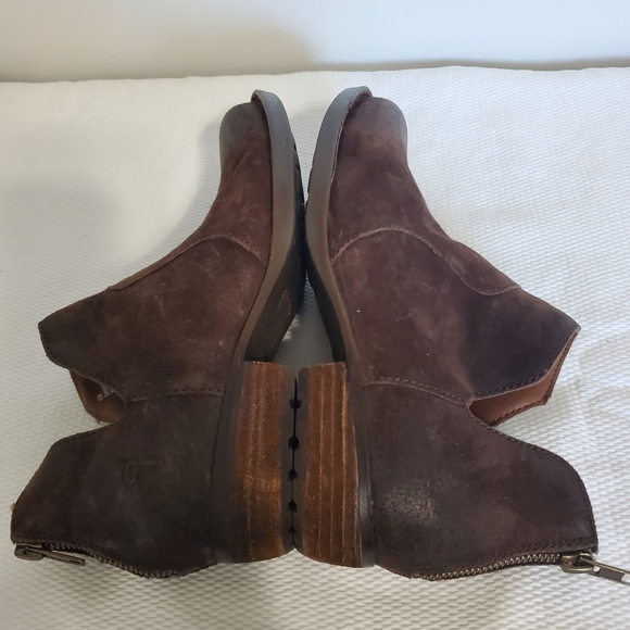 Born Kerri Brown Leather Back Zipper Ankle Boots Size 8 - Picture 11 of 13